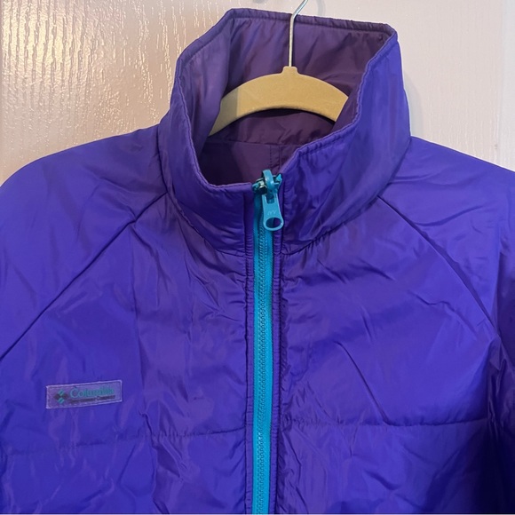 Vintage 90s Columbia Reversible Purple Teal Ski Snow Winter Jacket Coat XL - Picture 4 of 11